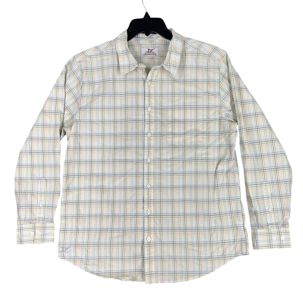 Madda Fella Shirt Mens‎ Large Plaid Business Formal Key West Cotton